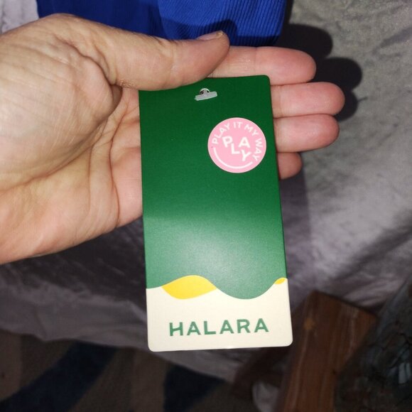 NWT HALARA Ribbed Knit Sleeveless racerback cutout curved hem mini dress. - Picture 6 of 6